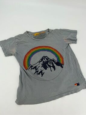 Aviator Nation Kids Chasing Rainbows Tee T Shirt 10 FLAWS